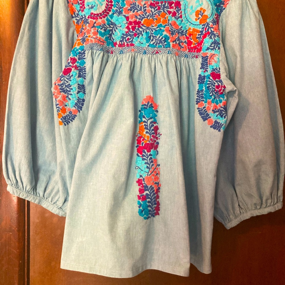 Mi Golondrina Catalina Blouse in Multi Floral Size  XL